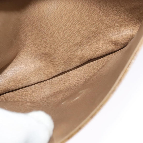 CELINE Macadam Canvas Shoulder Bag Brown Gold Auth BA2757