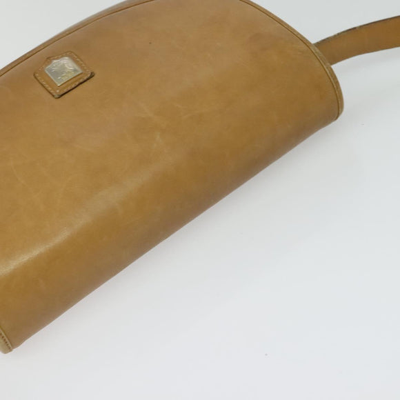 CELINE Macadam Canvas Shoulder Bag Brown Gold Auth BA2757