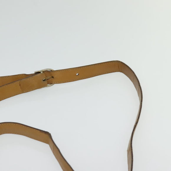 CELINE Macadam Canvas Shoulder Bag Brown Gold Auth BA2757