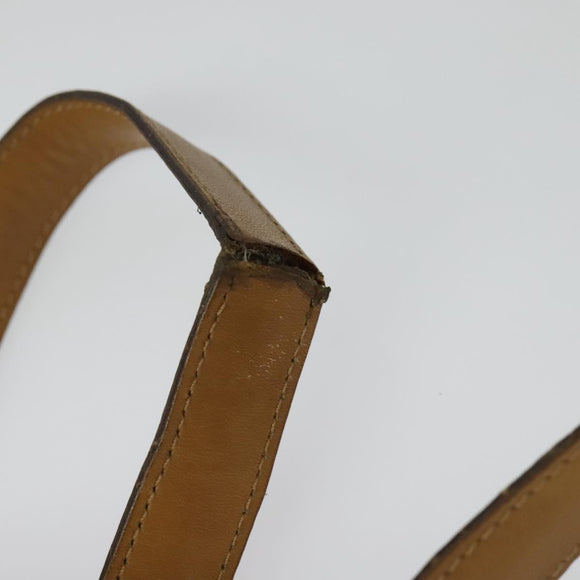 CELINE Macadam Canvas Shoulder Bag Brown Gold Auth BA2757