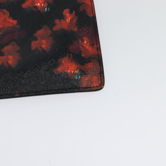 GIVENCHY Clutch Bag Safiano Leather Red Silver Auth BA2760