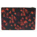 GIVENCHY Clutch Bag Safiano Leather Red Silver Auth BA2760-2