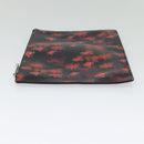 GIVENCHY Clutch Bag Safiano Leather Red Silver Auth BA2760-3