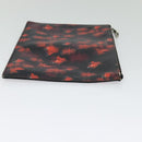 GIVENCHY Clutch Bag Safiano Leather Red Silver Auth BA2760-4