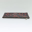 GIVENCHY Clutch Bag Safiano Leather Red Silver Auth BA2760-5