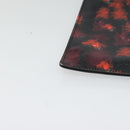 GIVENCHY Clutch Bag Safiano Leather Red Silver Auth BA2760-7