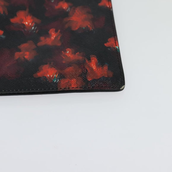 GIVENCHY Clutch Bag Safiano Leather Red Silver Auth BA2760