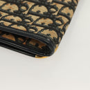 Christian Dior Trotter Canvas Shoulder Bag Navy Gold Auth BA2763-14