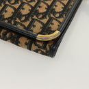 Christian Dior Trotter Canvas Shoulder Bag Navy Gold Auth BA2763-9