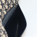 Christian Dior Trotter Canvas Shoulder Bag Navy Gold Auth BA2763-18