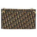 Christian Dior Trotter Canvas Shoulder Bag Navy Gold Auth BA2763-13