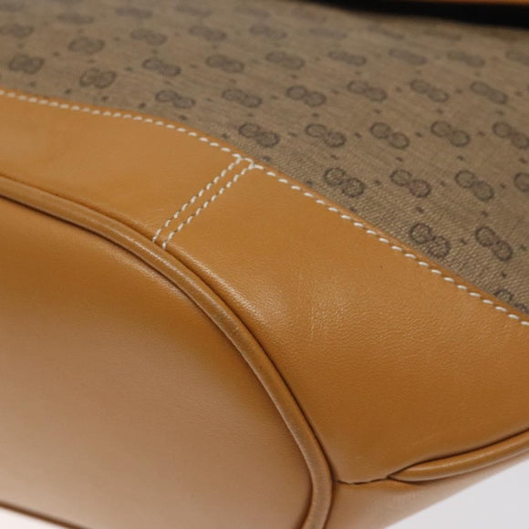 GUCCI Micro GG Supreme Shoulder Bag PVC Beige Gold Auth BA2767