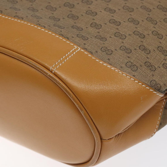 GUCCI Micro GG Supreme Shoulder Bag PVC Beige Gold Auth BA2767