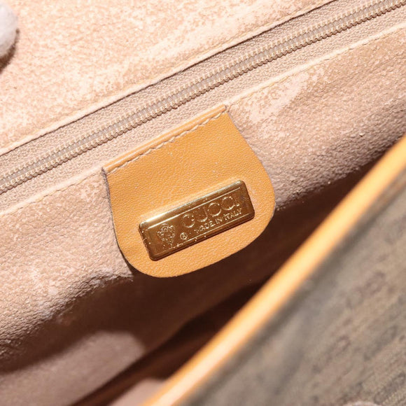 GUCCI Micro GG Supreme Shoulder Bag PVC Beige Gold Auth BA2767