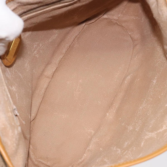 GUCCI Micro GG Supreme Shoulder Bag PVC Beige Gold Auth BA2767