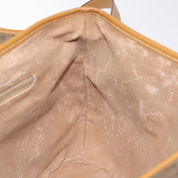 GUCCI Micro GG Supreme Shoulder Bag PVC Beige Gold Auth BA2767