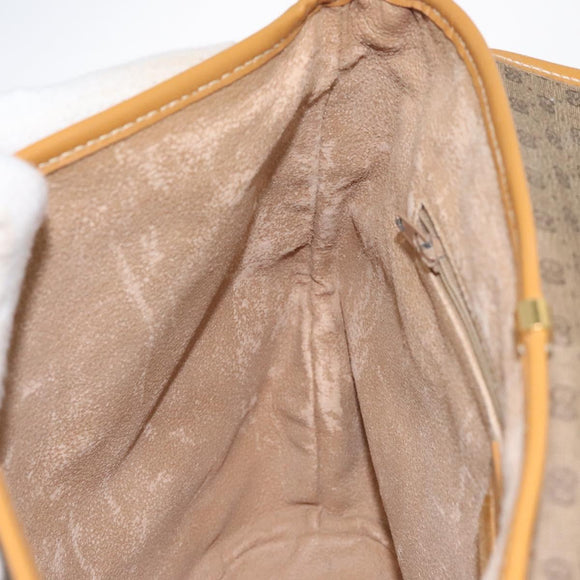 GUCCI Micro GG Supreme Shoulder Bag PVC Beige Gold Auth BA2767