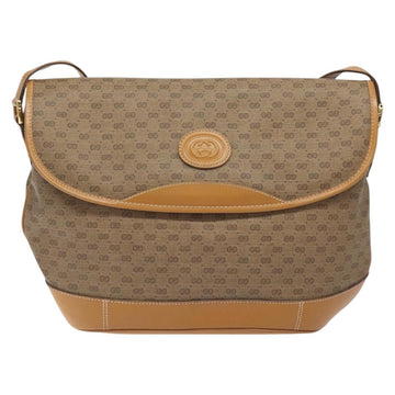 GUCCI Micro GG Supreme Shoulder Bag PVC Beige Gold Auth BA2767 - 0
