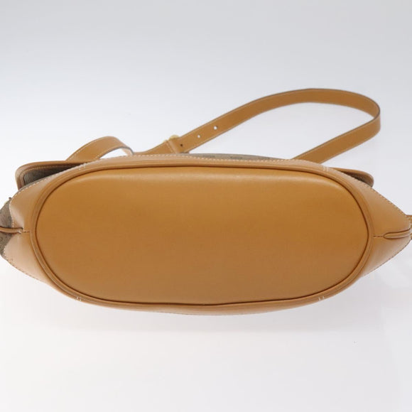 GUCCI Micro GG Supreme Shoulder Bag PVC Beige Gold Auth BA2767