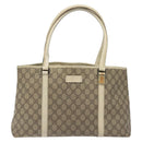 GUCCI GG Supreme Hand Bag PVC Beige Gold 116 02 080 Auth BA2772-13