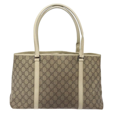 GUCCI GG Supreme Hand Bag PVC Beige Gold 116 02 080 Auth BA2772 - 0