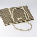GUCCI GG Supreme Hand Bag PVC Beige Gold 116 02 080 Auth BA2772-6
