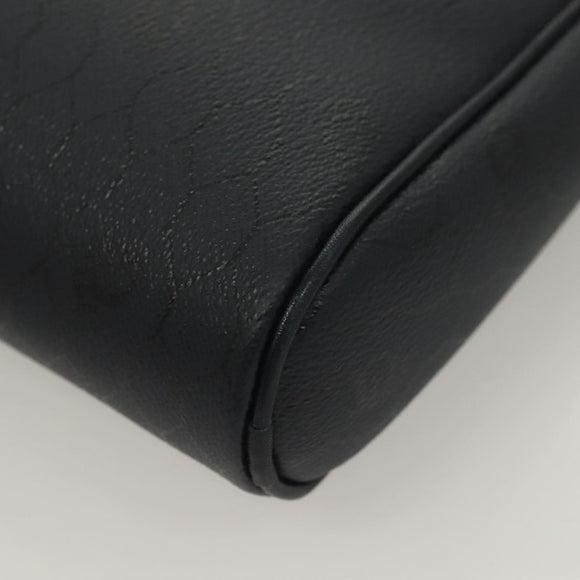 Christian Dior Honeycomb Canvas Shoulder Bag PVC Navy gold Auth BA2781