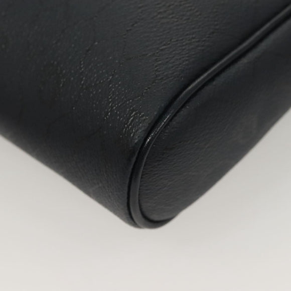 Christian Dior Honeycomb Canvas Shoulder Bag PVC Navy gold Auth BA2781