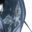 Christian Dior Honeycomb Canvas Shoulder Bag PVC Navy gold Auth BA2781-18