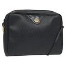 Christian Dior Honeycomb Canvas Shoulder Bag PVC Navy gold Auth BA2781-1