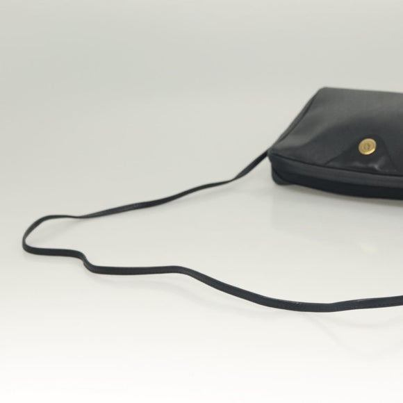 Christian Dior Honeycomb Canvas Shoulder Bag PVC Navy gold Auth BA2781