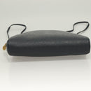 Christian Dior Honeycomb Canvas Shoulder Bag PVC Navy gold Auth BA2781-5