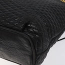 BALLY Chain Shoulder Bag Leather Black Gold Auth BA2785-12