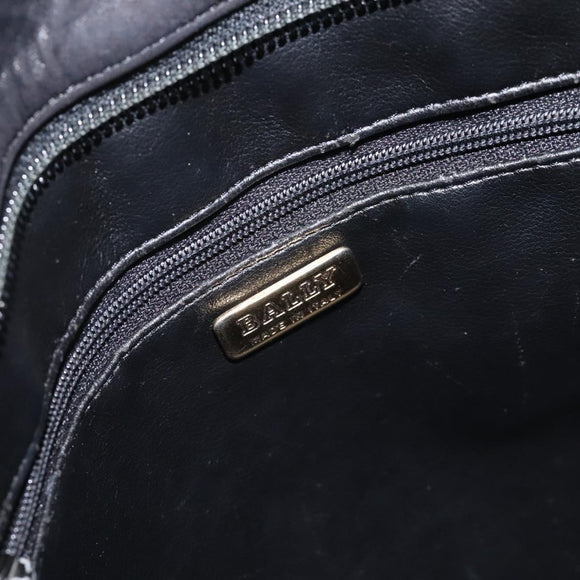 BALLY Chain Shoulder Bag Leather Black Gold Auth BA2785