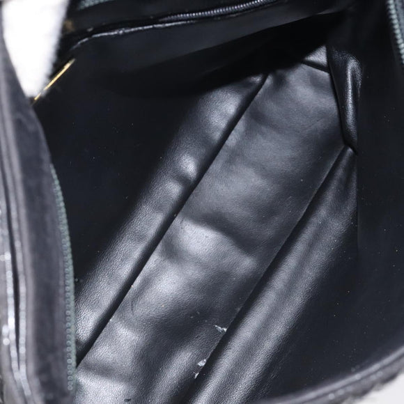 BALLY Chain Shoulder Bag Leather Black Gold Auth BA2785