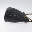 BALLY Chain Shoulder Bag Leather Black Gold Auth BA2785-4