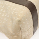 BVLGARI Logo Mania Tote Bag Canvas Leather Beige Silver Auth BA2788-12