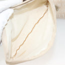 BVLGARI Logo Mania Tote Bag Canvas Leather Beige Silver Auth BA2788-22