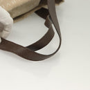 BVLGARI Logo Mania Tote Bag Canvas Leather Beige Silver Auth BA2788-7