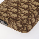 Christian Dior Trotter Canvas Shoulder Bag Brown Gold Auth BA2808-16