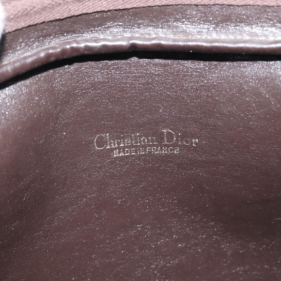 Christian Dior Trotter Canvas Shoulder Bag Brown Gold Auth BA2808