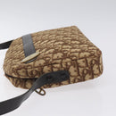 Christian Dior Trotter Canvas Shoulder Bag Brown Gold Auth BA2808-4
