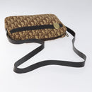 Christian Dior Trotter Canvas Shoulder Bag Brown Gold Auth BA2808-7