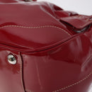 PRADA Hand Bag Enamel Red Silver Auth BA2814-8