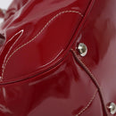 PRADA Hand Bag Enamel Red Silver Auth BA2814-15