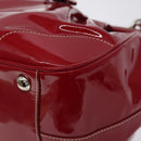 PRADA Handtasche Emaille Rot Silber Auth BA2814-16