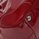 PRADA Hand Bag Enamel Red Silver Auth BA2814-17