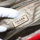 PRADA Hand Bag Enamel Red Silver Auth BA2814-21