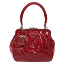 PRADA Hand Bag Enamel Red Silver Auth BA2814-13