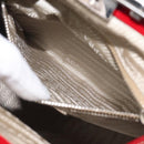 PRADA Hand Bag Enamel Red Silver Auth BA2814-24